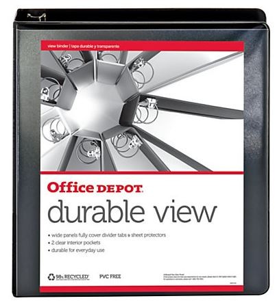 Durable View Round-Ring Binder, 1 1/2" Rings (Based on quantity of 1)