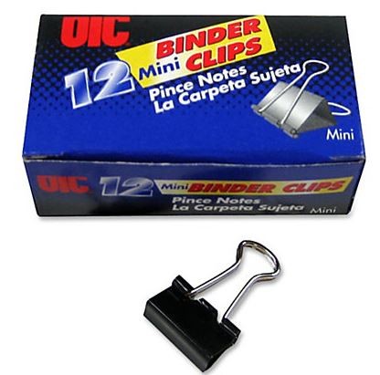 Binder Clips, Mini, 9/16", Black (1 box)