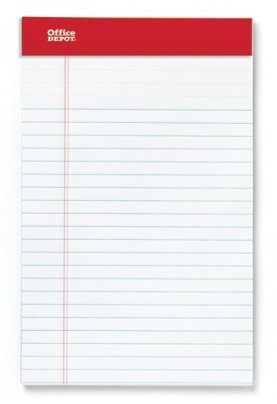 Office Depot® Brand Perforated Writing Pads, 5" x 8", Narrow Ruled, 50 Sheets (Based on quantity of 1, not a whole pack)