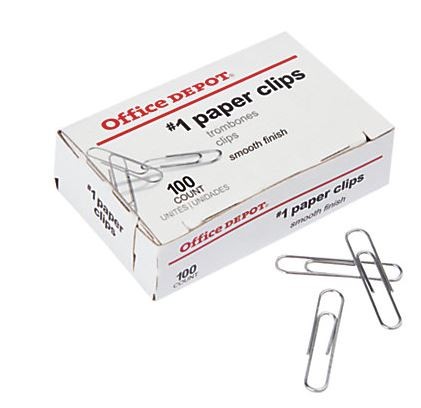 Paper Clips, silver, 1-3/4 small (1 box)