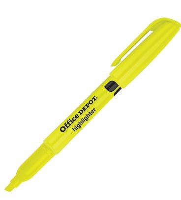 Pen-Style Highlighters, Yellow (Based on quantity of 1, not a whole box)