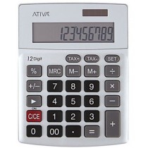 Ativa® KC-421 12-Digit Desktop Calculator, 5.35"H x 4.07"W x 1.09"D, Silver
