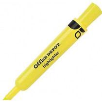 Office Depot highlighter, yellow, Chisel tip, (Based on quantity of 1, not a whole box)