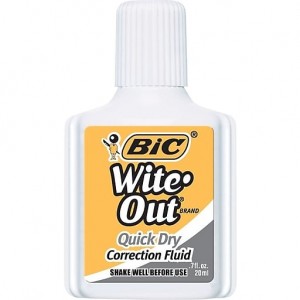 BIC® Wite-Out® Brand Quick dry correction fluid in white