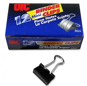Binder Clips, Mini, 9/16", Black (1 box)