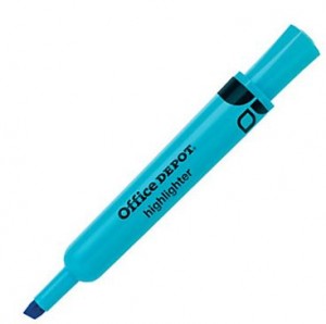 Office Depot highlighter, Blue, Chisel tip (Based on quantity of 1, not a whole box)