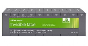 Invisible Tape, 3/4" x 1000" (1 box)