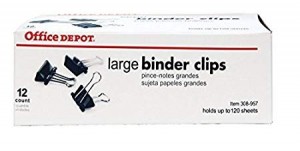 Binder Clips, silver/black, large, 2" (1 box)