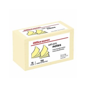 Self Stick Notes , 3" x 3", Yellow, (Based on quantity of 1, not a whole pack)
